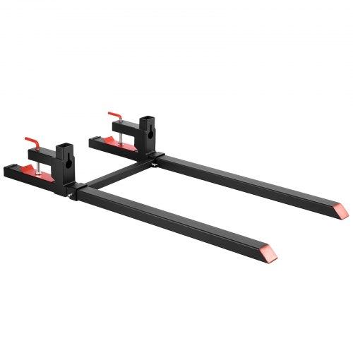 VEVOR Pallet Forks, 907 Kg Clamp On Pallet Forks, 149 Cm Total Length Heavy-Duty Tractor Fork with Adjustable Stabilizer Bar for Tractor Attachments