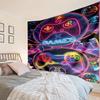 Neon Game Over Art Tapestry, Unique Design Tapestry, Wall Decor for Bedroom,Livingroom, Playroom,Heartwarming Fan Holiday Gifts