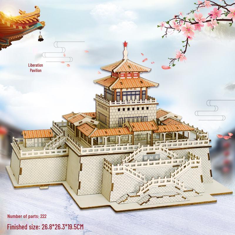 Chinese-Style 3D DIY Wooden Villa Model Kit