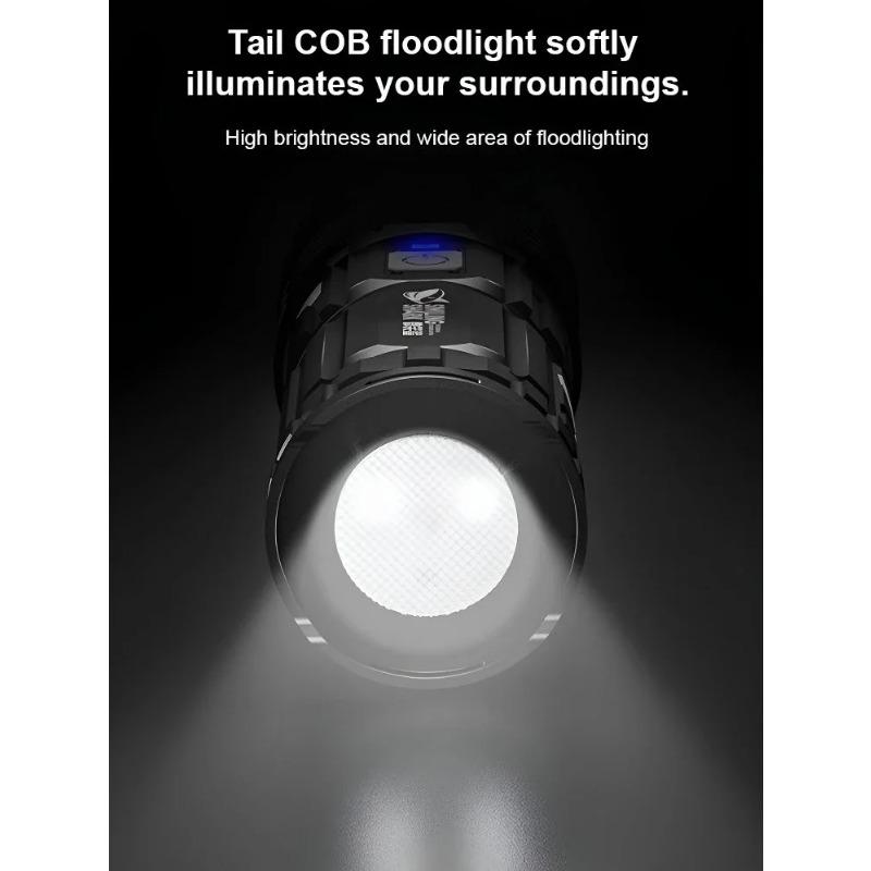 3000LM Super Bright White Laser Flashlight Type-C Rechargeable Small Handheld LED Spotlight for Outdoor Emergency Camping