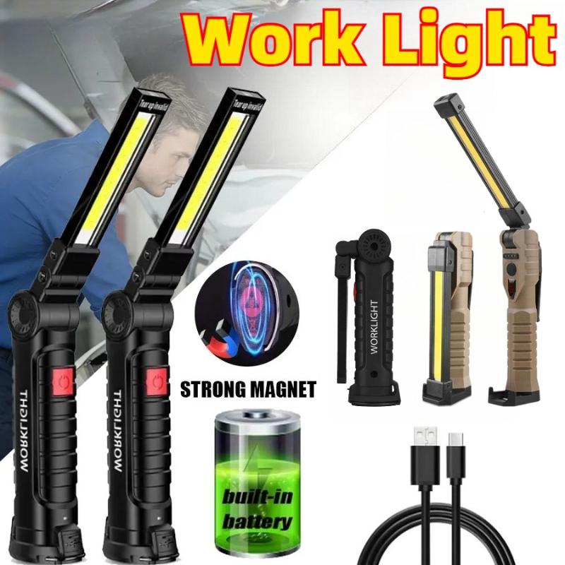 New Portable COB LED Flashlight With Magnetic Rechargeable Work Light Tent Hook Up Hanging Camping Search Lights Emergency Lamp