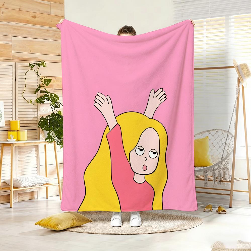 Art Illustration P-Pop Art Character Throw Lightweight 240G Flannel Blanket Soft Skin-Friendly For Summer Cooling