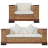 Day and Night - Day and Night Sofa Set with Cushions 2 Pieces Natural Rattan Brown