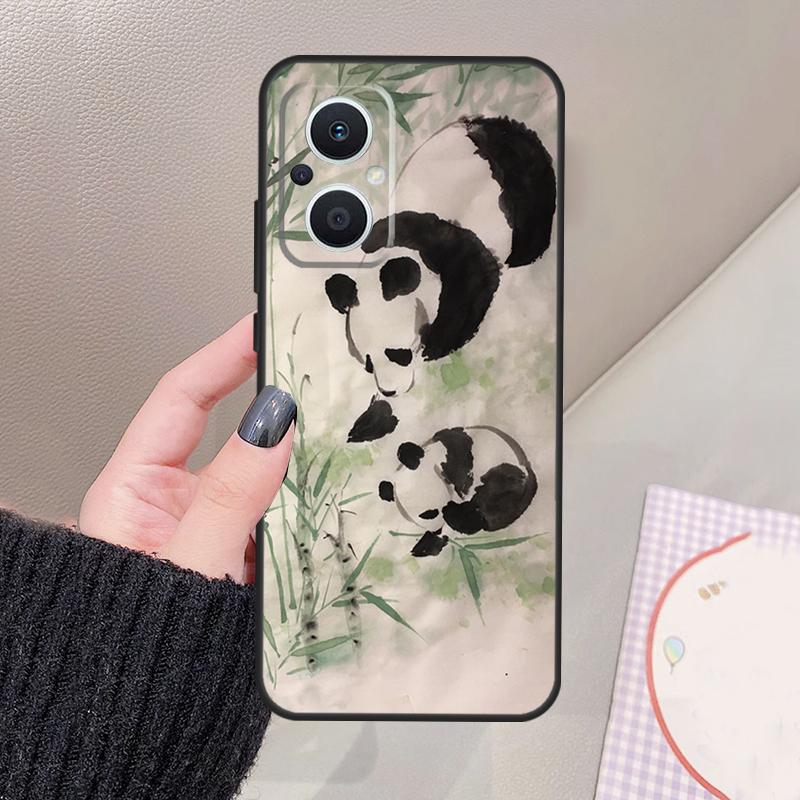 Chinese Bear Panda Funda For OPPO Reno 13 11 12 14 Pro 13F 14F 12F 11F 7 8 Lite OPPO Find X5 X6 X8 X9 Pro Case