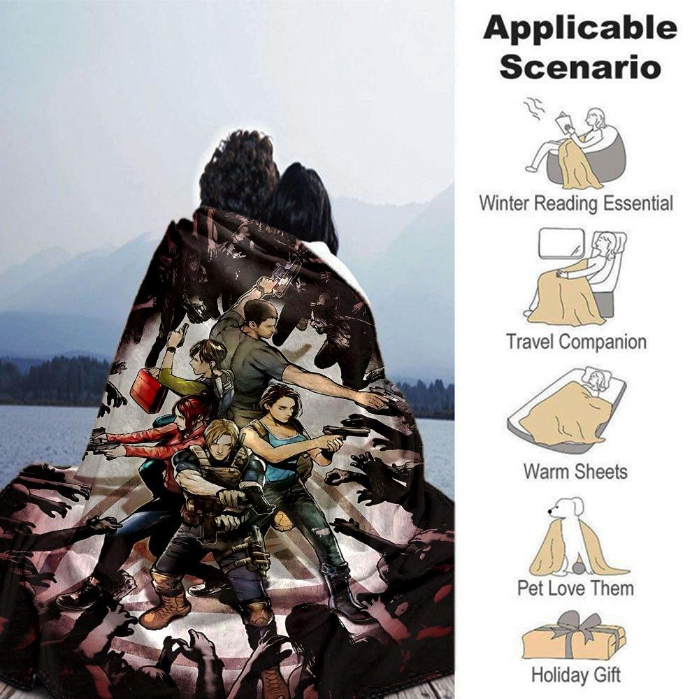 1pc Resident Evil 6 Blanket Soft Warm Throw for Home, Office, Travel All Season Cozy Bedding Gift, Office Cozy Accessory