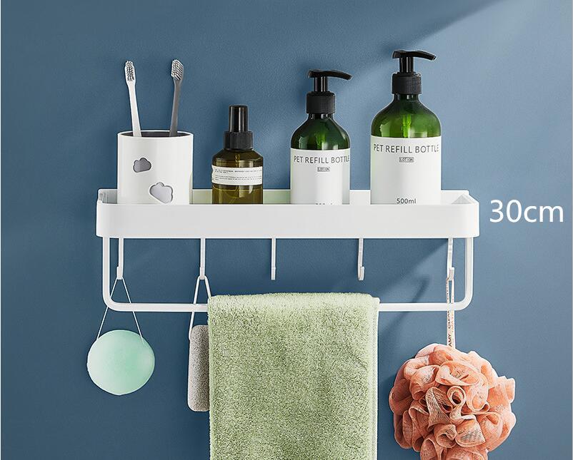 Tuqiu Bathroom Shelf Bath Shower Shelf Aluminum White Bathroom Shampoo Holder Corner Shelf Wall Mounted Kitchen Storage Holder