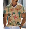 Tropical Floral Botanical Men's Fashion Casual 3D Print Golf Polo Polyester Short Sleeve Turndown Micro-elastic