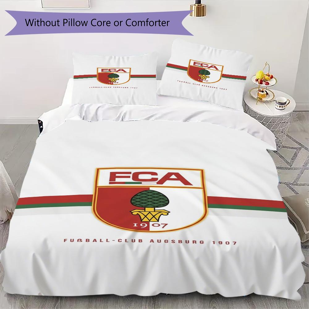 FC Augsburg Pattern Bedding Uilt Set Uilt Cover Pillowcase Home Decoration Birthday Gift (1 * Duvet Cover + 2 * Pillowcase Without Core)