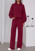 Europe, America and foreign trade 2025 autumn and winter fashion leisure sports suit zipper long-sleeved sweater wide-leg pants two-piece set women