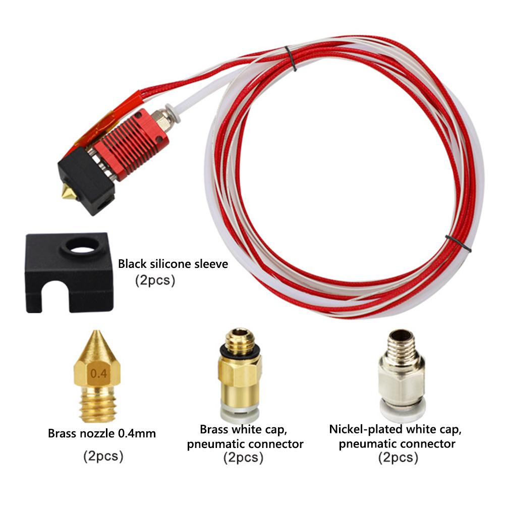 9Pcs Brass Nozzle Pneumatic Connector DIY 0.4mm MK8 Nozzle Extruder Hot End Kit for Creality Ender 3 Pro 3D Printer