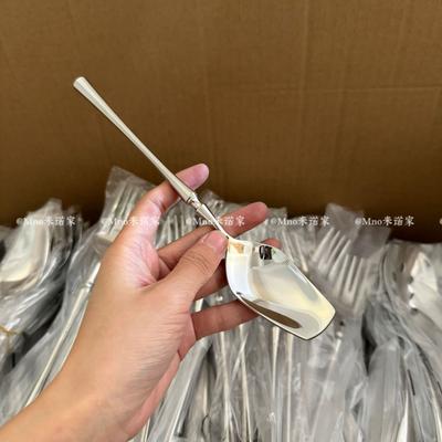 304 Stainless Steel Small Waist French Main Food Spoon Household Western Food Spoon Long Handle Light Luxury Spoon Fork