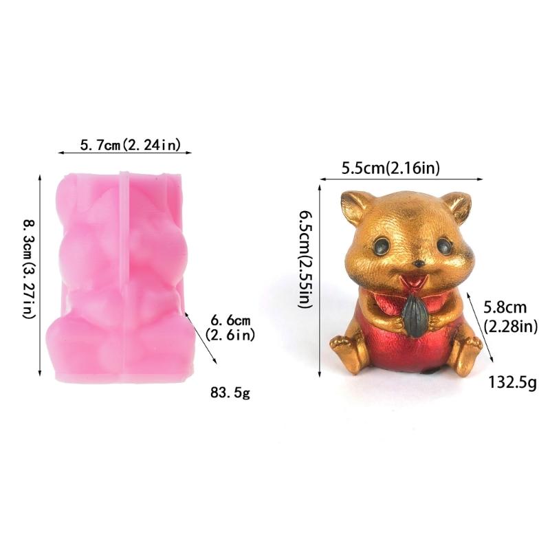 Silicone Scented Candle Moulds Soap Molds Squirrel Shaped Silicone Clay Mould Hand-Making Accessories for Soap Candle