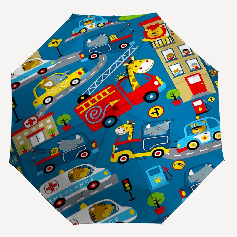 1PC Cars Animals Umbrella-8-Rib Reinforced Portable Folding Travel Suitable for All Seasons Outdoor Daily Use-Z0491