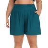 CHARMLEAKS Plus Size Swim Shorts for Women High Waisted Board Shorts Tankini Swimsuit Bottom with Pockets