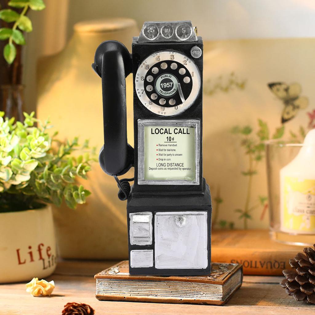Retro European Style Telephone Model Decor Home Resin Craft Window Photography Props Decoration