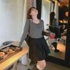 Women's Plus Size Lace Splicing One-Shoulder Long-Sleeve T-Shirt