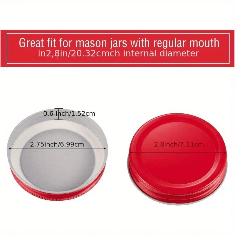 24-pack Standard-sized Plastic Mason Jar Lids - Leak-proof, Secure and Durable Storage Lids for Home Canning and Preservation
