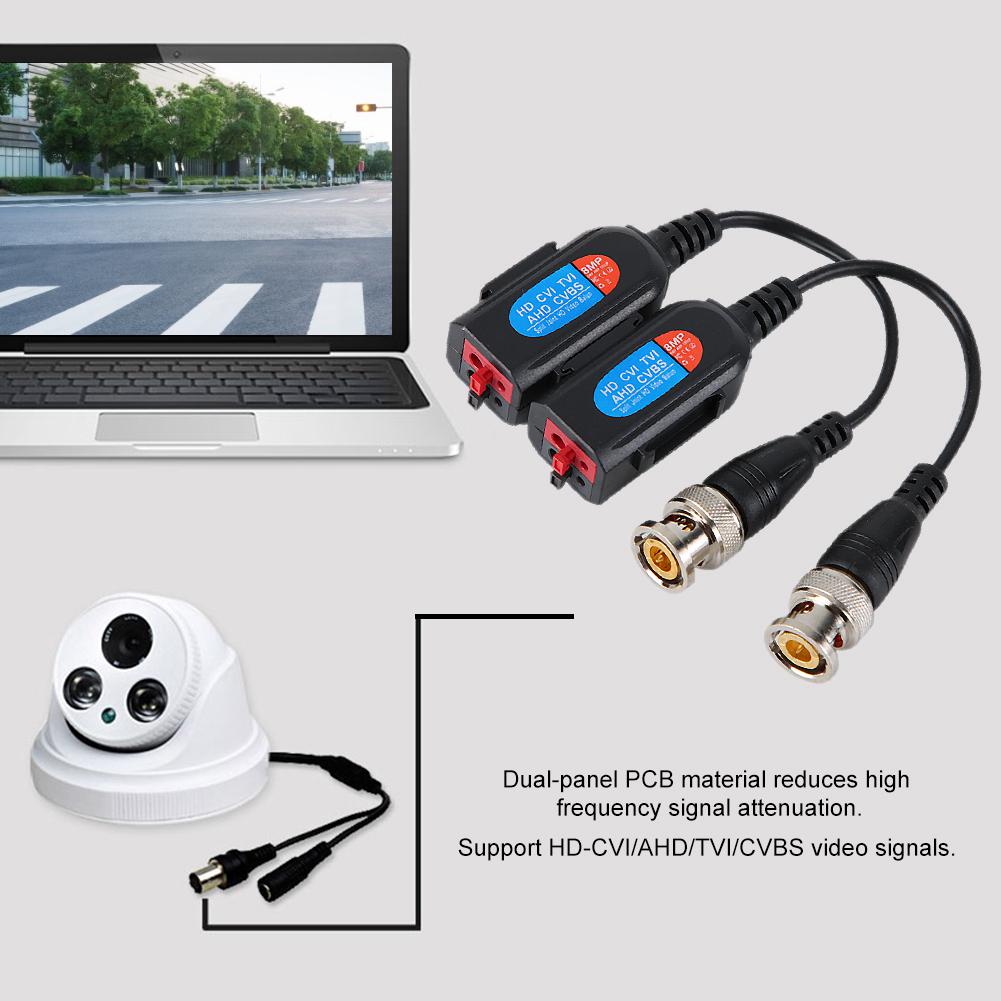 8MP BNC HD Video Balun Pair Transmitter Cable Transceiver Adapter Passive