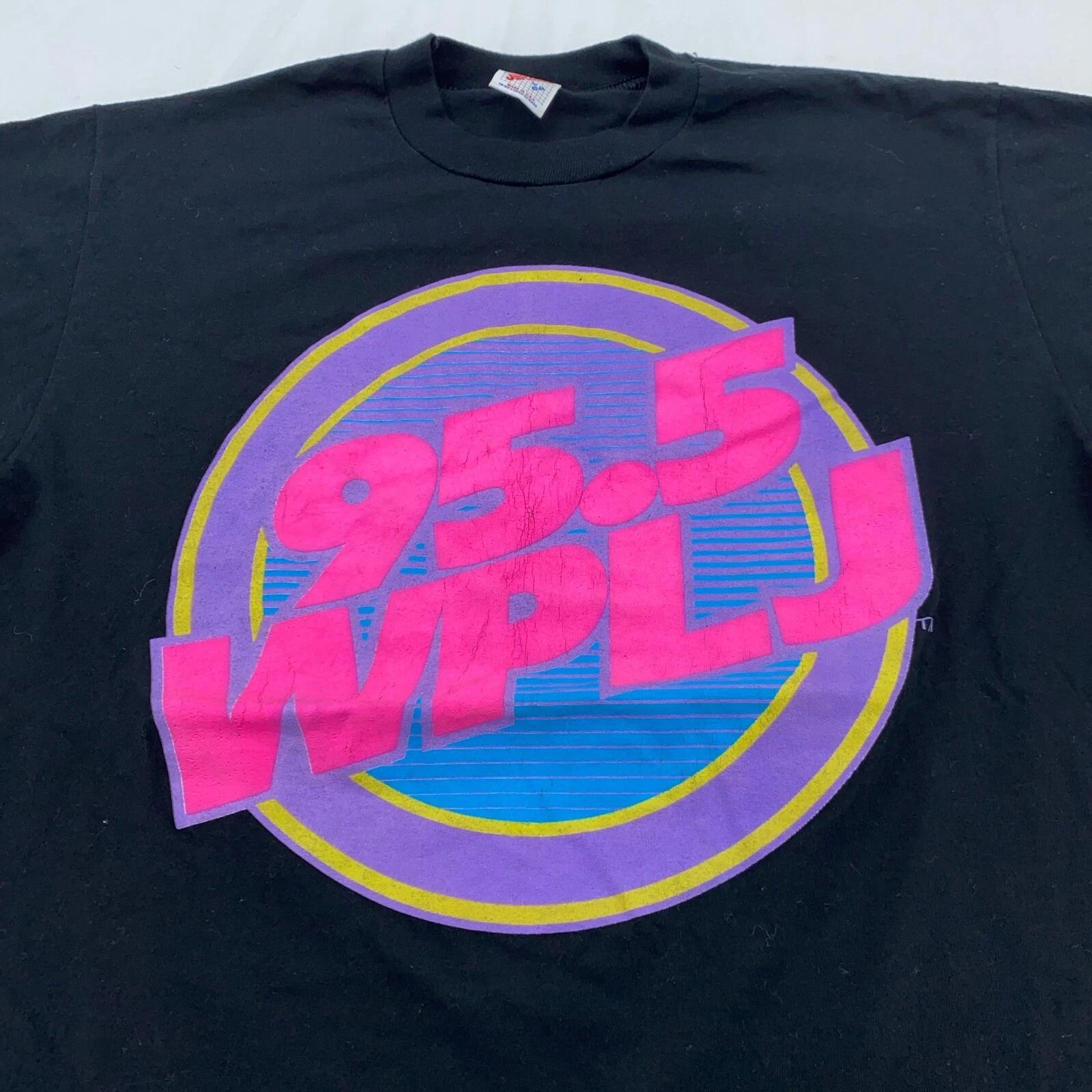 vintage 90s 95.5 WPLJ NEW YORK RADIO BEST SONGS ON THE RADIO T-Shirt M/L rock L