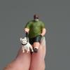 1/64 Scale Resin Model Depicting A Man Strolling With His Pet Dog Miniature Figure For Craft Projects And Toy Displays