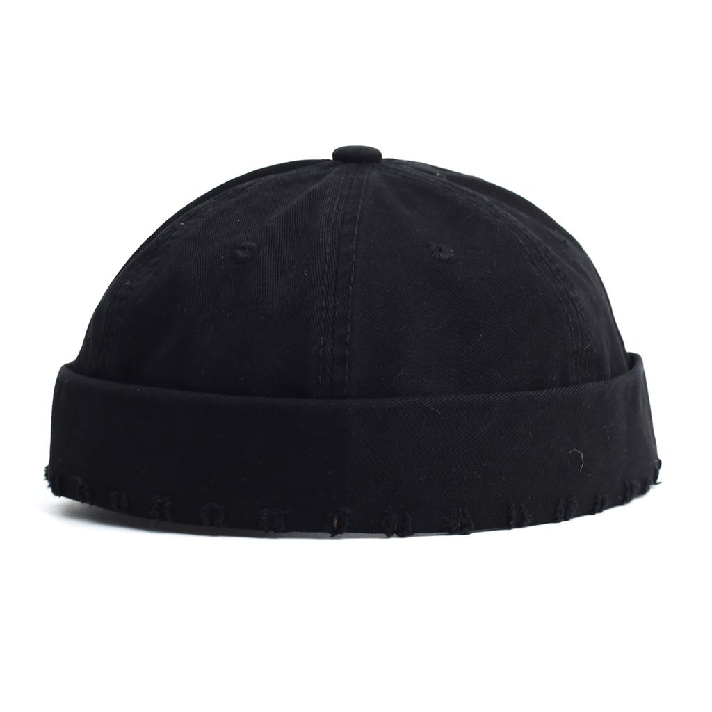 Berretto da Marinaio Vintage Cappello Senza Visiera Calotta Cranio Cotone Retrò Regolabile Colore Unico Estate Autunno Primavera Hip Hop Moda