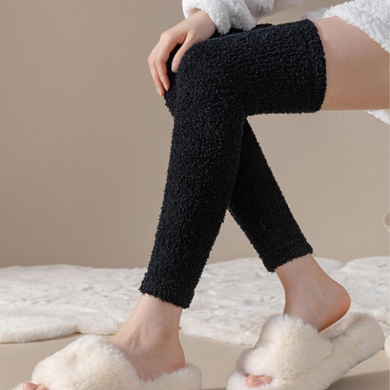 1 Paar Warmes Korallenfleece Kniebandagen Über das Knie Bequem Damenstrumpfwaren Damen Dicke Lange Schlauchsocken