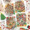 Kawaii 3D Cartoon Christmas House Series Miniature Scene Stickers DIY Handmade Stacked Scrapbook Stickers Holiday Gifts