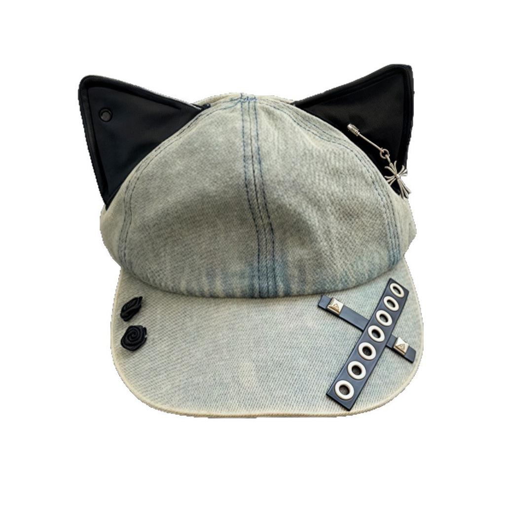 European and American New Cute Trendy Brand Ears Baseball Cap Women's Summer Soft Top Cap Adjustment Breathable Iron Buckle Hip Hop