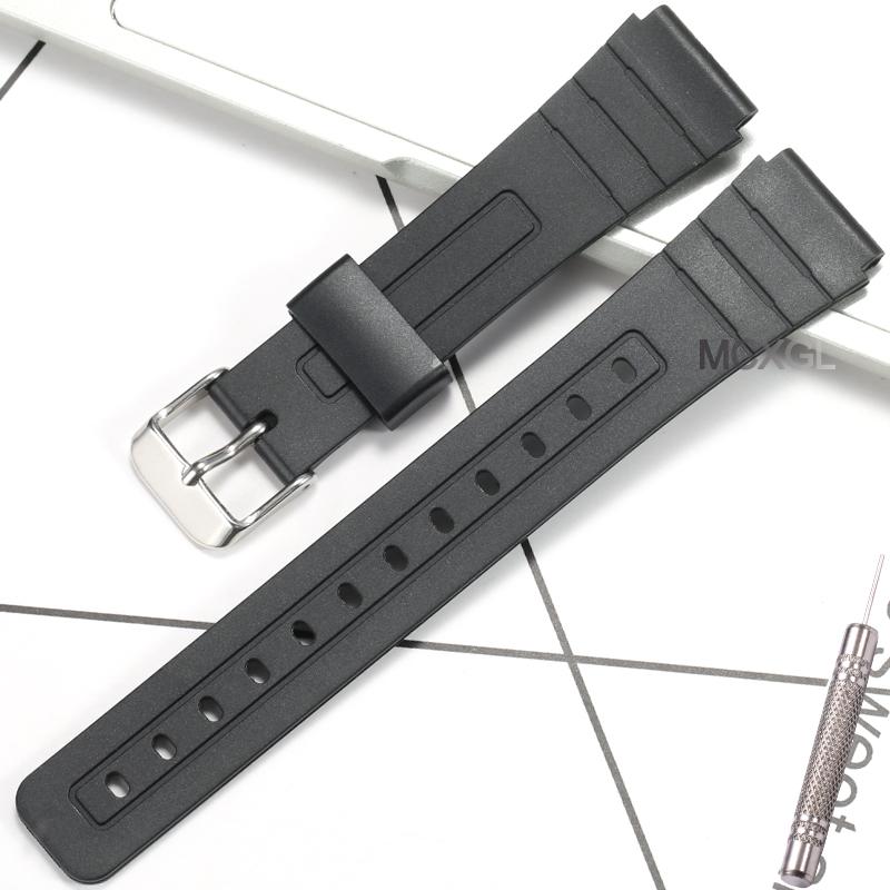 Resin Watch Accessories Suitable for Casio F-91W F-84 F-94 F-105 Men's Replacement Band  Waterproof Watch Band Rubber Strap