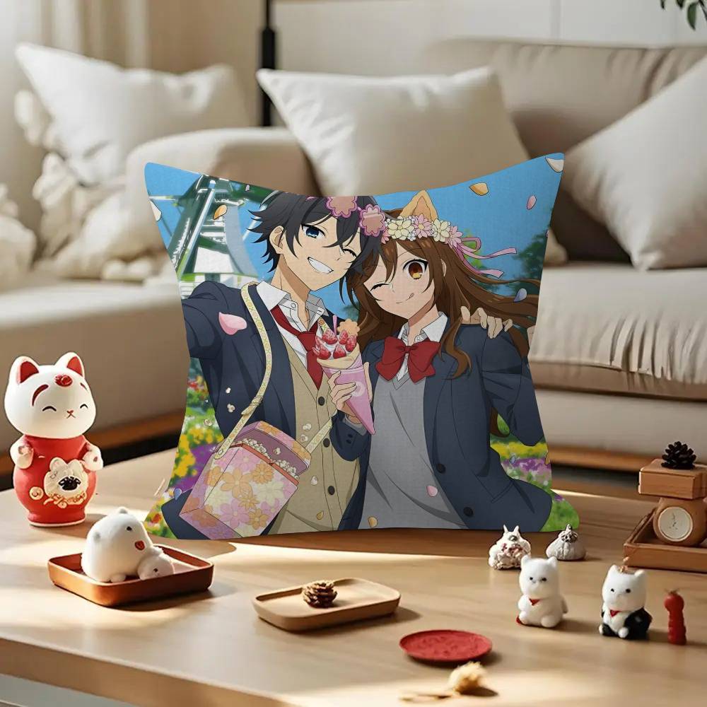 Hot japanese anime h-Horimiya  Pillow Cushion Cover Pillowcase Living Room Sofa Home Decor Customized
