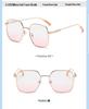 Metal Matte Glasses for Women - Built-in Blush, Prescription Compatible, Large Frames, Face Slimming Effect
