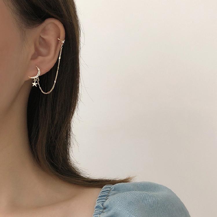 Rhinestones Non Piercing Earring Clip Ear Wrap Cuff Non Pierced Jewelry Gift
