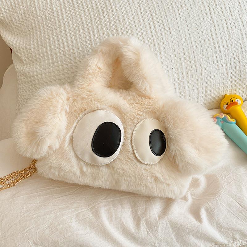 

Trendy And Fashionable Retro Plush Crossbody Bag For Women Perfect For Daily Use OffWhite