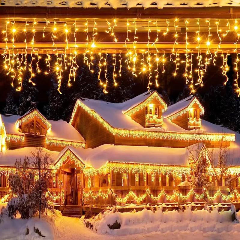 Icicle String Lights Led Fairy Lights Christmas Garland For New Year Party Wedding Garden Terrace Christmas Decoration Lamps
