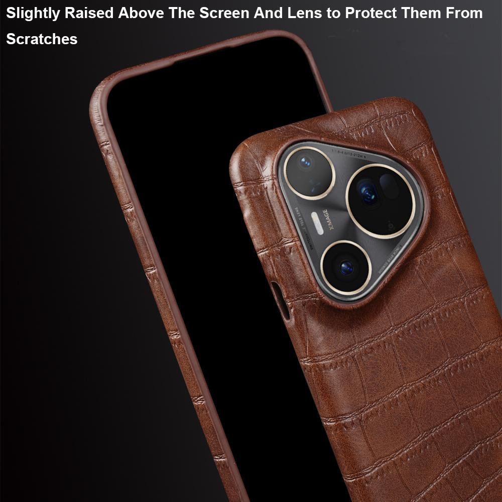 Premium Crocodile Leather Case for Huawei Pura 80 Ultra 70 Pro Plus Mate 80 RS Pro Max 30 40 50 60 70 Pro Phone Case Back Cover