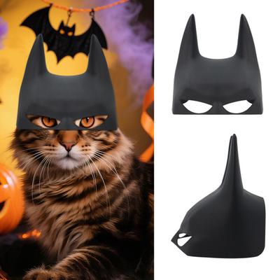 Katzen Fledermaus Maske Superheld Katzenmaske Katze Fledermaus Held Cosplay Maske Haustierkostüm Zubehör für Halloween Kostümparty Verkleidung