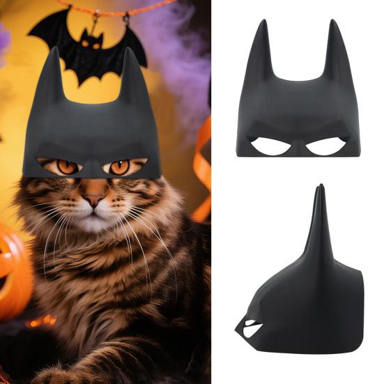 Cat Bat Mask Superhero Cat Mask Cat Bat Hero Cosplay Mask Pet Costume Accessory for Halloween Costume Party Dress-up