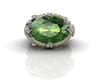 Luxurious Women's Silver Ring with Mermaid Green Zircon