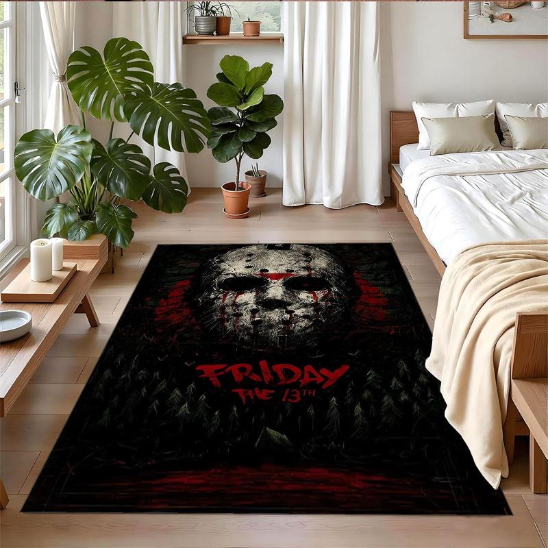 Crystal Velvet Rug Soft Non Slip Indoor Floor Mat Home DecorFriday the 13th Jason Voorhees