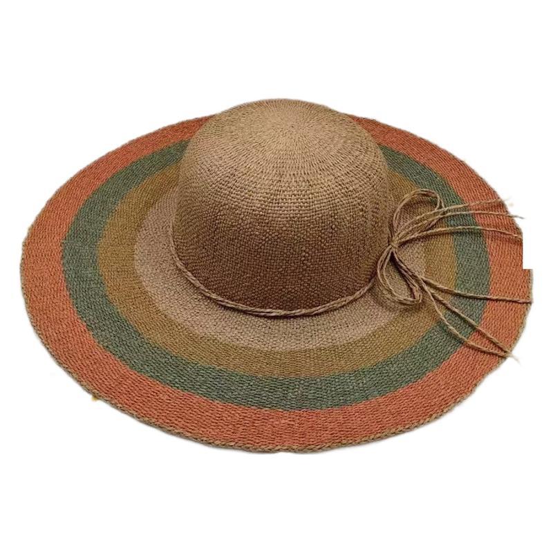 Dale Le Vintage Big Brim Straw Hat Women'S Summer Straw Hat Travel Sunscreen Hat Sun Hat