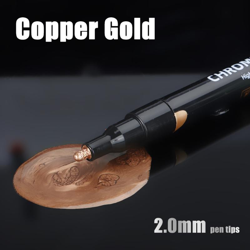 5 Pcs Chrome Mirror Marker Pen 2Mm Diy Reflective Paint Pens Permanent Gold Silver Copper Marker Model Painting Marking