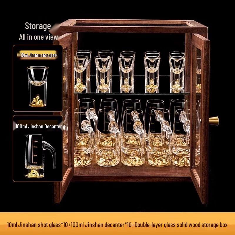 TXRMDX Gold Foil Baijiu Shot Glass Set