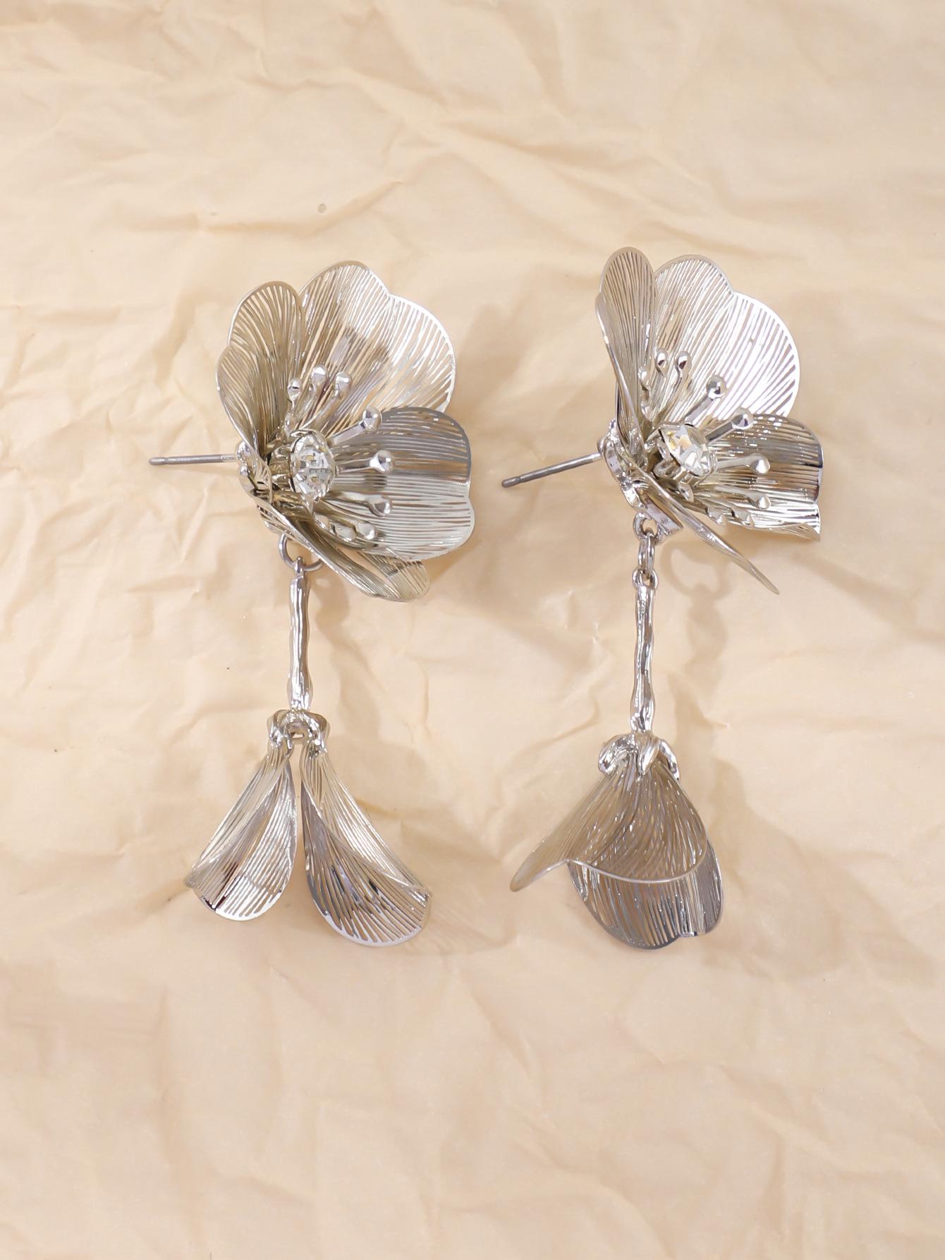 

Элегантные свадебные серьги с хрустальными цветами — универсальные европейские и американские модные украшения для подружек невесты и банкетов