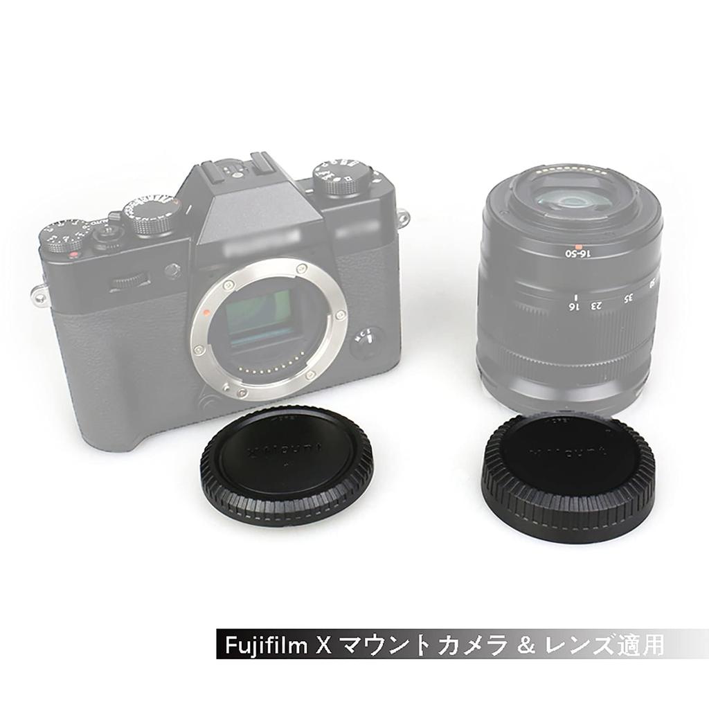 2 Pairs JJC Fujifilm X Mount Rear Lens Cover Body Cover for Fujifilm and Fujifilm Cameras Lenses + X-M5, X-T50, X-S20, X-T5, X-H2, X-H2S, X-T30,