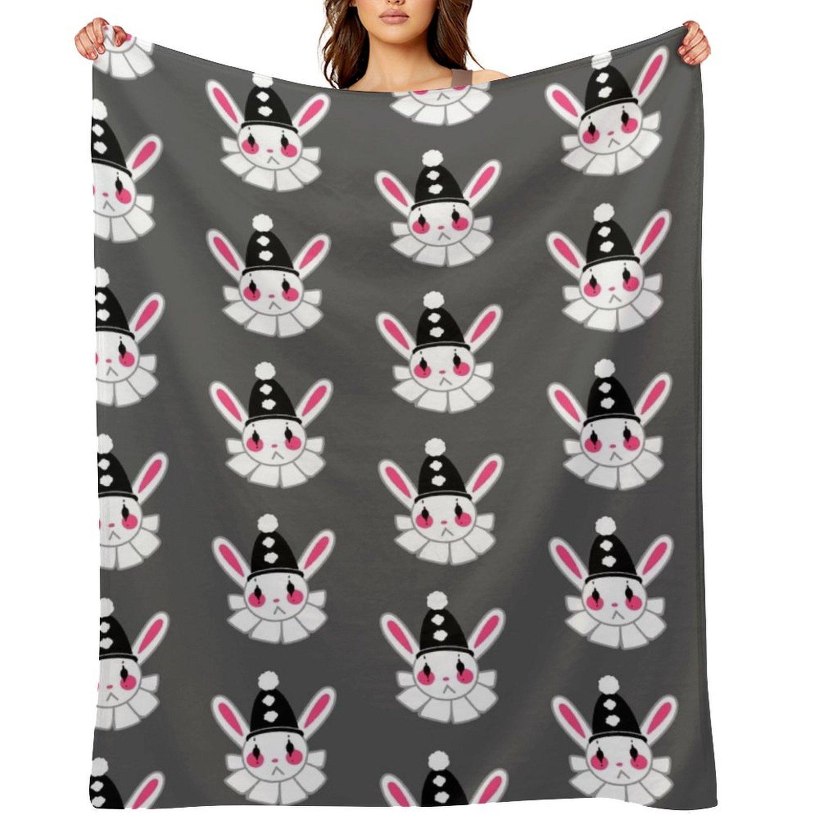 Clown Bunny Throw Blanket Flannel Fabric Hairy sofa bed Warm Blankets 30x40in