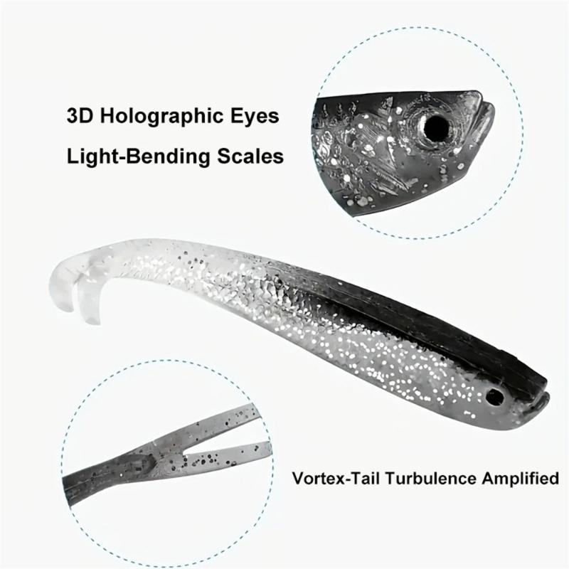 25 st Mjuka Fiskedrag Silikonbete 7,5 cm för Fiske Shad Swimbait Wobblers Konstgjord Utrustning Mjuka Flugfiskedrag Bete