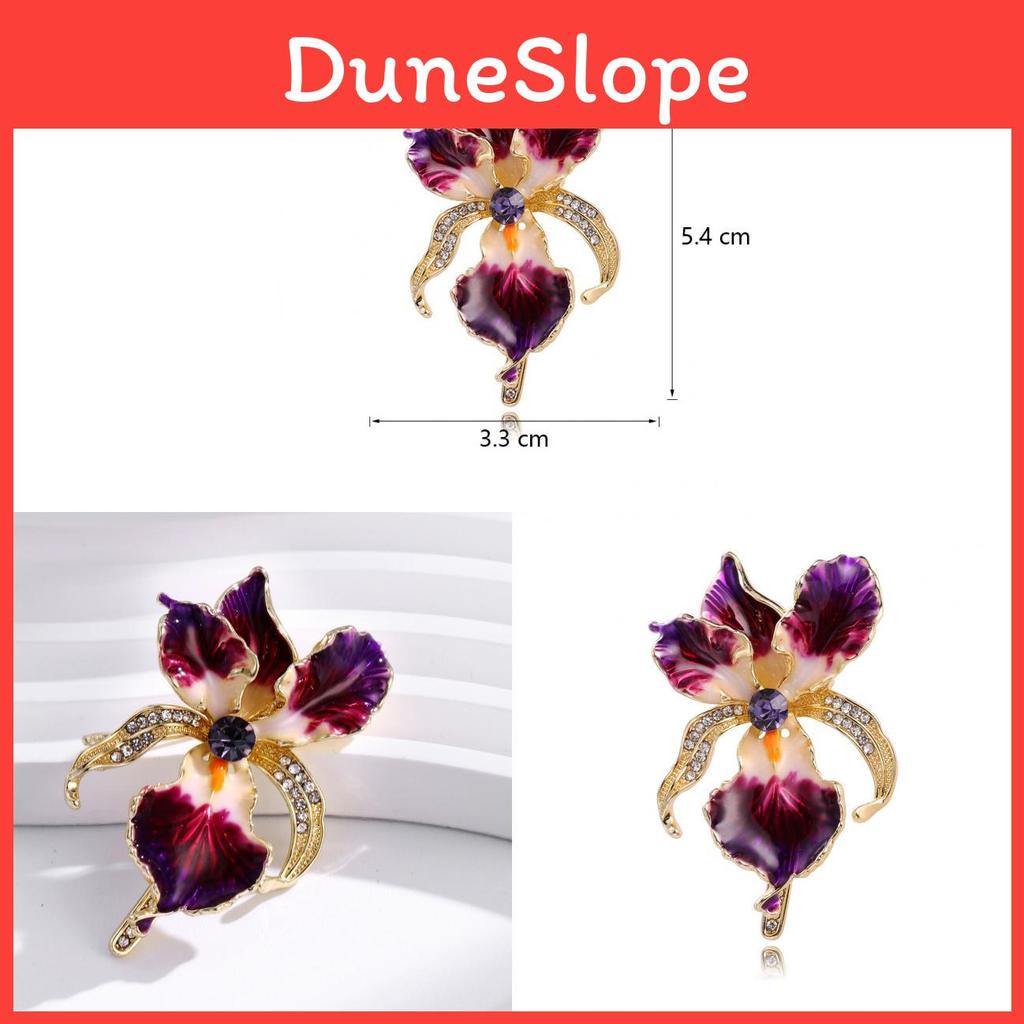 Elegant Iris Flower Brooch Pin With Alloy Finish For Women And Men