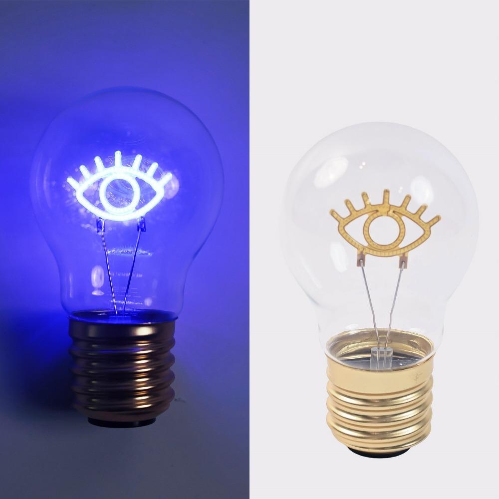 

E40 Rechargeable Light Bulb Fun Art Pattern Decorative Desk Lamp Gift for Couples Style 6