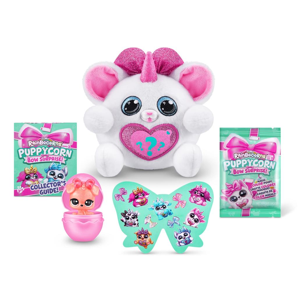 ZURU Rainbocorns Puppycorn Surprise Series 3 (Chihuahua) Collectible Plush Toy with Surprise Egg, Sticker Pack, Slime, and Stuffed Dog for Ages 3+,