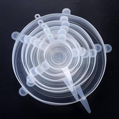 Reusable Silicone Food Lids, 6 Pieces, Stretchable, Universal, for Bowl, Pot, Microwave, Lid*FL3044